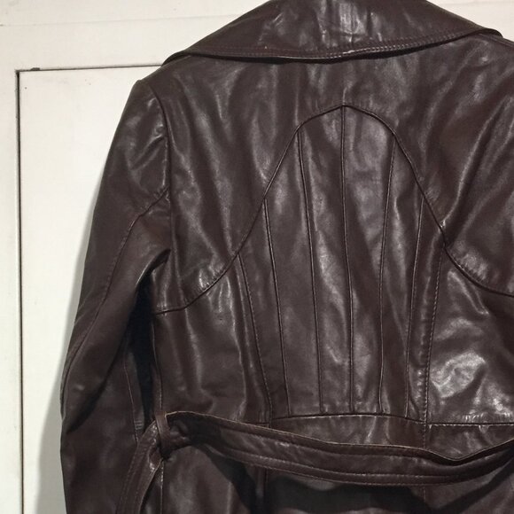 VINTAGE CUBALAN BELTED LEATHER JACKETS SIZE 10 - Picture 10 of 15
